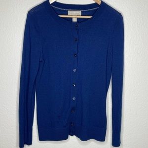 BANANA Republic Factory Women’s Long Sleeve Cardigan Merino Wool Navy Medium